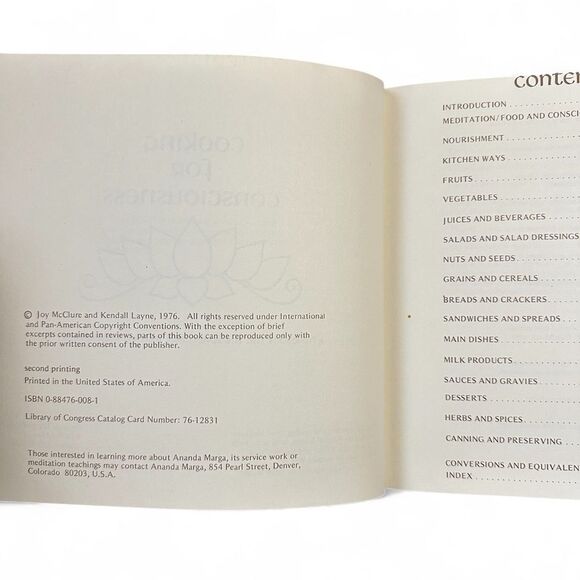 Cookbook Cooking for Consciousness 1976 - Picture 2 of 6